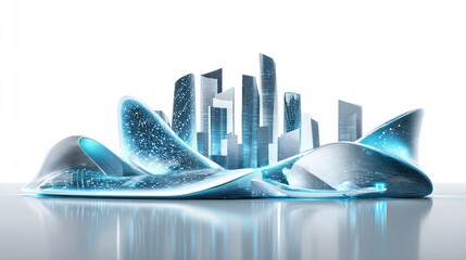 Futuristic Digital Cityscape Design