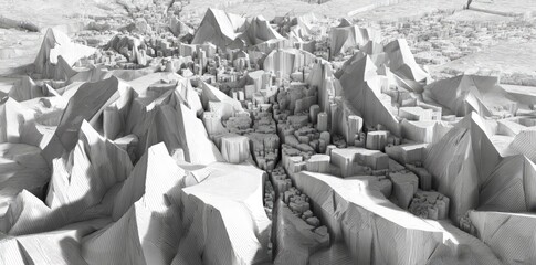 Abstract Grayscale Cityscape Design