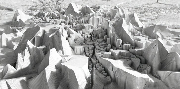 Abstract Grayscale Cityscape Design