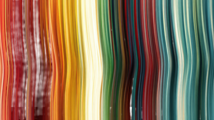 Vibrant textile pattern featuring a colorful striped fabric texture with a rainbow of bold lines and colors