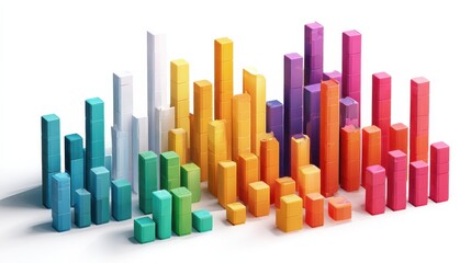 colorful financial data analysis charts graphs bar chart