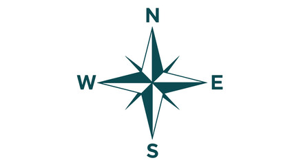Directional Compass Rose Icon Navigate and Guide with This Simple Vector Symbol