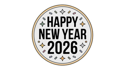 New Year 2026: A cheerful greeting for the new year, wishing joy and prosperity in 2026, creating optimism and happiness for the future.