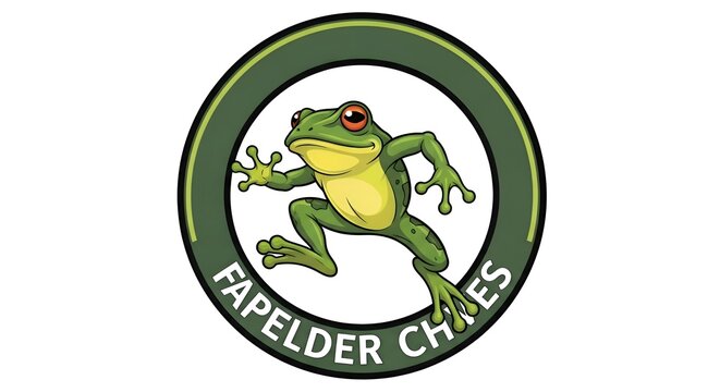 Fapelder Chies Frog Mascot Logo Design for Brand Identity and Marketing Purposes