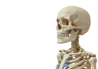 Detailed human skeleton head and torso anatomy