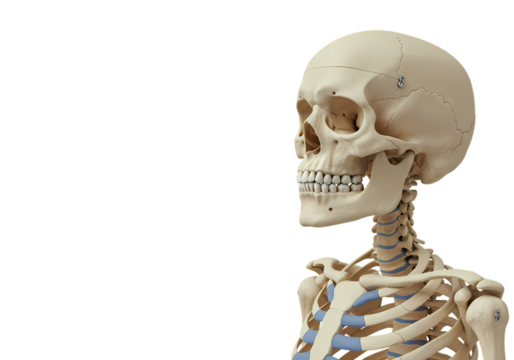 Detailed human skeleton head and torso anatomy