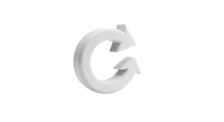 Ring Shaped Rounded Loop 3D Arrow on Clean White