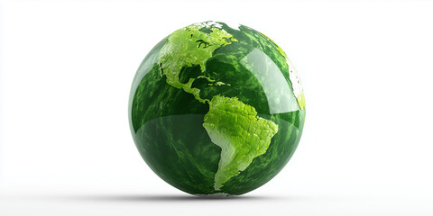 Green globe representing Earth with environmental themes  