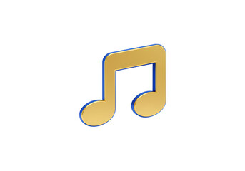 Golden music note symbol, elegant and modern design