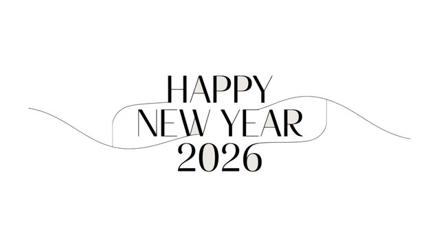 New Year 2026 Greeting: A minimalist greeting card design expresses a vision for the forthcoming year, showcasing a clean aesthetic and the year 2026.