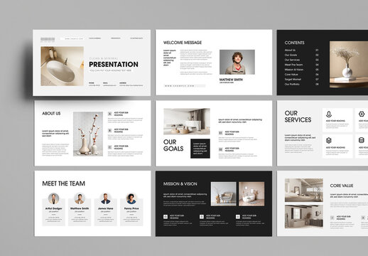 Clean and Minimal Presentation Template Layout