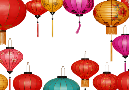 Vibrant lanterns celebrate Asian culture and festivities