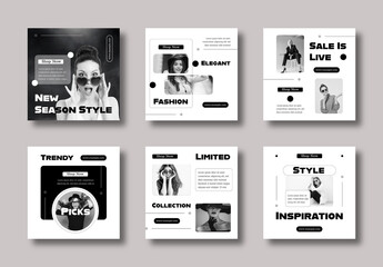 Minimal Fashion Social Media Template Design
