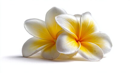 Elegant plumeria blossoms offer a tropical vibe and natural beauty, perfect for spa promotions or exotic getaway themes