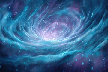 Abstract Spiral Galaxy With Vibrant Colors