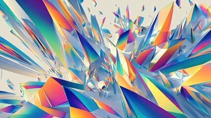 Abstract Colorful Geometric Crystal Explosion
