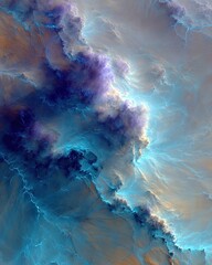 Abstract Digital Art With Multicolor Cloud Effect