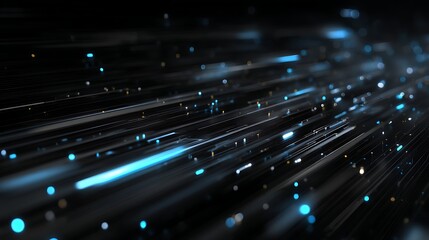 A mesmerizing array of glowing, streaking light trails against a dark background, evoking a sense of motion and energy.