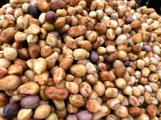 A pile of boiled Bogor beans (Vigna subterranea)