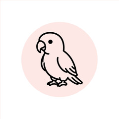 Adorable parrot illustration for children's books, educational resources, or playful logo design, symbolizing nature, pets, and vibrant tropical wildlife appeal