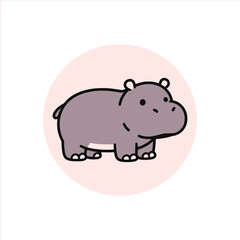 Adorable hippo cartoon character perfect for children's books, educational materials, or playful designs offers a charming and delightful touch