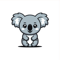 Obraz premium Adorable Koala Cartoon Character for Children's Books and Educational Materials, Perfect for Stickers, T-shirts, and Creative Designs with a Cute Animal Theme