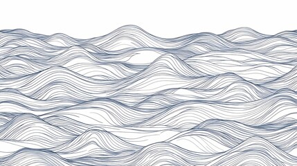 Abstract depiction of dense, layered undulating lines forming a stylized wave or mountainous terrain pattern.
