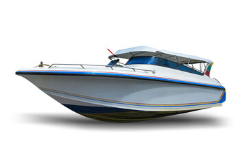 Speedboats isolated on white background. This has clipping path.