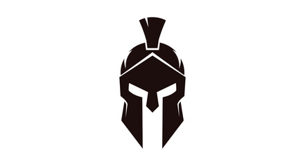 Spartan helmet silhouette vector illustration of ancient warrior headgear