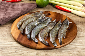 Raw fresh King Tiger prawn
