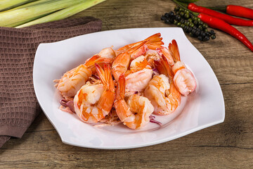 Shrimp cocktail with salad and sauce