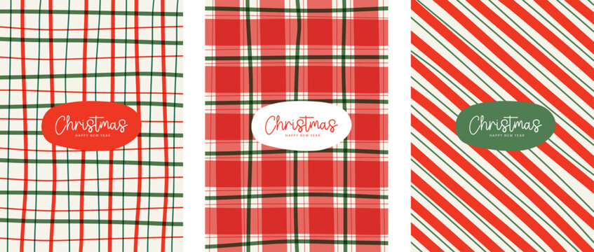 Christmas plaid background. plaid, checked pattern design for card. Set gingham fabric prints. tartan shirt cloth. Classic flannel textures. Geometric backdrop. vector illustration.