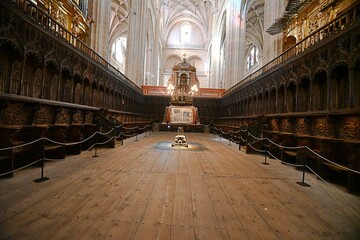 Fototapeta premium Cathedral of Segovia , Spain November 22 , 2025 Our Lady of the Cathedrals , Interior view of the Gothic