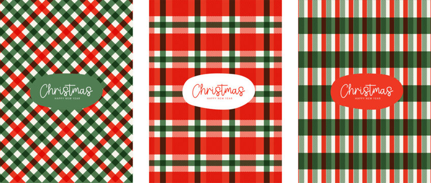 Christmas plaid background. plaid, checked pattern design for card. Set gingham fabric prints. tartan shirt cloth. Classic flannel textures. Geometric backdrop. vector illustration.