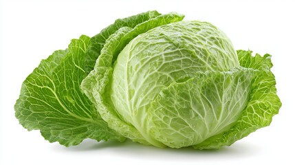 Obraz premium Fresh vibrant cabbage ready for healthy recipes and culinary creations, a natural green delight for nutritious meals and vibrant salads