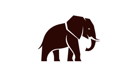 Silhouette of an elephant against a white background for logo or symbol