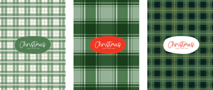 Christmas plaid background. plaid, checked pattern design for card. Set gingham fabric prints. tartan shirt cloth. Classic flannel textures. Geometric backdrop. vector illustration.