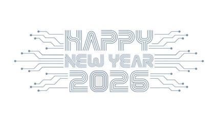 Happy New Year 2026: A futuristic digital art piece, it encapsulates the anticipation and technological advancement of the future.