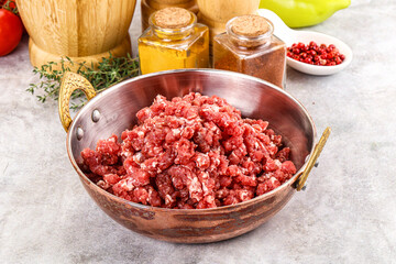 Raw beef minced meat for cooking
