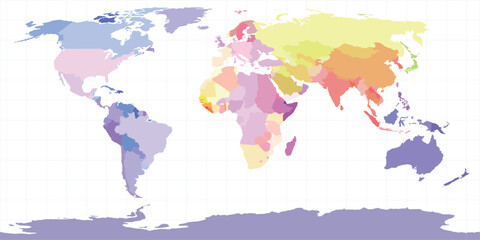 Fototapeta premium A colorful world map.Vector map on white background.
