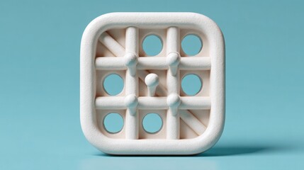 White ice cube representing longevity adaptive grid map concept in context of coolness and modern design aesthetics