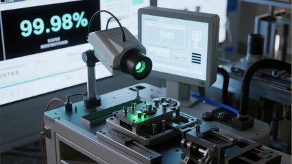 Automated inspection system with machine vision camera analyzing a mechanical component in a manufacturing environment