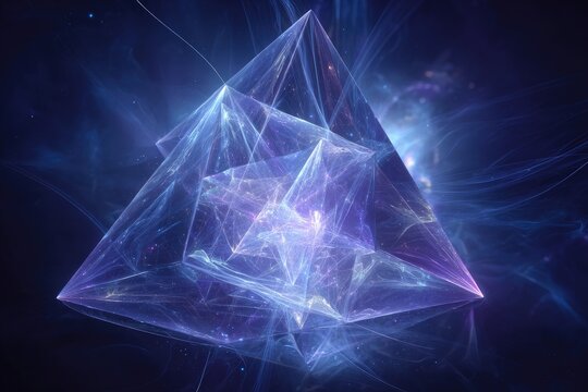 Abstract Glowing Pyramid Structure Design - Powered by Adobe