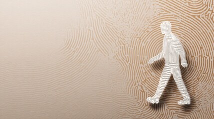 Individual walking in a circular pathway symbolizing repetitive behavioral patterns and the concept of life cycles