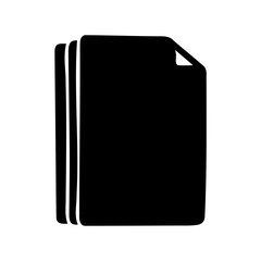 Stack of document icons with folded corner, symbolizing files.