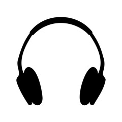 Black silhouette of over-ear headphones for audio enjoyment