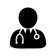 Healthcare worker silhouette logo illustration vector design