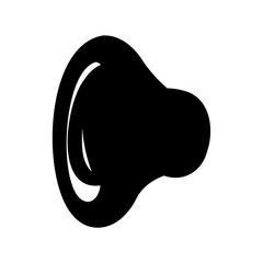 Human ear silhouette icon isolated, symbol for listening