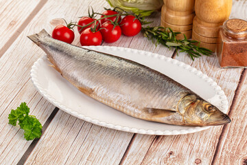 Raw whole salted herring fish