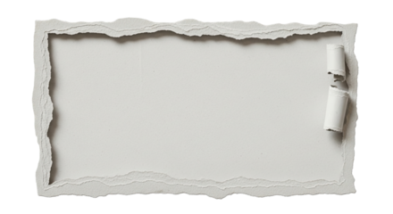 Raw Edge Torn Paper Frame PNG with High Detail